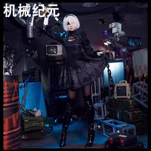 Load image into Gallery viewer, Anime Nier Automata Cosplay 9S Yorha 2B Cosplay Suit Male Women Outfit Wig Disguise Costume Plus Size Fancy Party Black Dress

