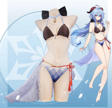 Load image into Gallery viewer, LAST BATCH UWOWO Ganyu Cosplay Swimsuit Exclusive Game Genshin Impact Fanart Ganyu Costume Swimming Bra Panties Full Halloween
