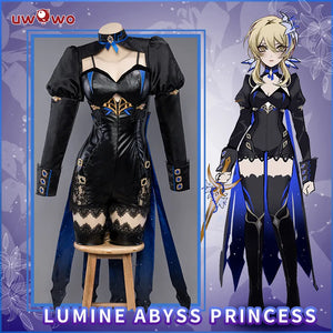 UWOWO Genshin Impact Fanart Abyss Lumine Princess Cosplay Costume Exclusive Traveler Lumine&Aether Halloween Costumes