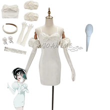 Load image into Gallery viewer, Sua Cosplay Costume Wig Anime Alien Stage Cosplay Costume Microphone White Dress Earrings Short Black Wig Sua Cosplay Clothing
