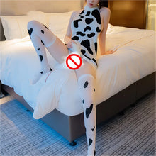 Load image into Gallery viewer, Cos Cow Cosplay Costume Maid Anime Girl Backless Lingerie Turtleneck Sweater Japanese Cute Clothing Lolita Uniform with Stocking
