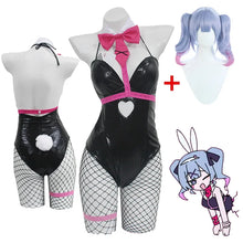 Load image into Gallery viewer, Miku Rabbit Hole Cosplay Wig Black Patent Leather Bunny Girl Sexy Cute Halloween Cosplay Costumes Headdresses Clothes Bows G # 1
