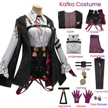Load image into Gallery viewer, Honkai Star Rail Cosplay Costume Honkai Kafka Cosplay Costume Helloween Party Suit with Wig Kafka Outfit Uniform
