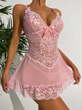 Load image into Gallery viewer, Erotic Lingerie Women Lace Hollow Bra Set Erotic Costumes Teddy Baby Doll Dress Deep V Open Bra Porn  Dress Underwear
