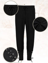 Load image into Gallery viewer, 6 Pcs Men&#39;s Halloween Renaissance Costume Set Medieval Vest Shirt Ankle Banded Pants Viking Belt Armband Pouch
