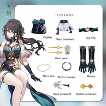 Load image into Gallery viewer, Honkai Star Rail Ruan Mei Cosplay Full Set - Uniform Outfit with Dress Shoes Wig And Prop for Complete Character Representation
