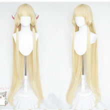 Load image into Gallery viewer, Anime 51 inches 130cm Long Milk Golden Chii Blonde Wig With Cosplay Prop Ears Heat Resistance Synthetic Hair Wigs + A Wig Cap
