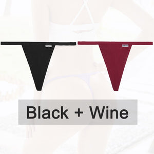 2PCS/Set Cotton Panties Sexy G-String Women&#39;s Underwear T-Back Lingerie for Female Panties Underpants Briefs Thong Intimates