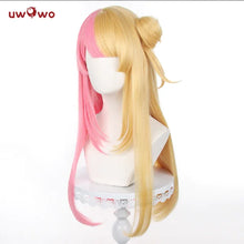 Load image into Gallery viewer, IN STOCK UWOWO Nijisanjien Kotoka Torahime Cosplay Wig Pink and Golden Long Hair Heat Resistant Halloween Cosplay Wigs

