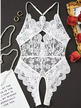 Load image into Gallery viewer, Sexy Lingerie Lace Transparent One Piece Bodysuit For Women Hollow Out Underwear Lace Up Teddy Erotic Lingerie Babydoll Leotards
