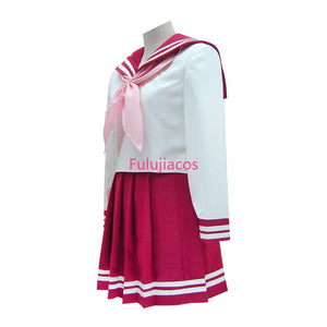 Fulujiacos Womens Konata Izumi Cosplay Costume School Uniform Sailor Dress Halloween Outfit Custom