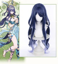 Load image into Gallery viewer, UWOWO Lauma Wig Game Genshin impact Lauma Cosplay Wig Long Hair Blue Hair Halloween Wig
