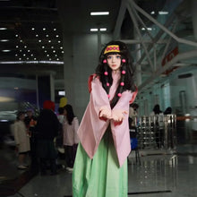 Load image into Gallery viewer, Anime Alluka Zoldyck Cosplay Costume  Aruka Zorudikku Pink Green Japanese kimono Wigs Headwear Halloween Party Dressing
