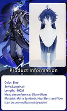 Load image into Gallery viewer, UWOWO Flins Wig Game Genshin impact Flins Cosplay Wig Kyryll Chudomirovich Flins Wig Long Hair Blue Hair Halloween Wig
