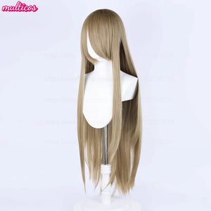 High Quality Anime 100Cm Long Staight Cosplay Wig Black White Red Pink Brown Gold Blue Blonde Purple Heat Resistant Hair Wigs