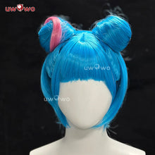 Load image into Gallery viewer, IN STOCK UWOWO Jinx Wig Gme LOL Jinx Buns Hair Arcane S2 Powder/Jinx Alternative Universe AU Cosplay wig Blue Hair
