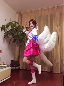 Game LOL Cosplay Costumes Fox LOL Ahri Nine Tailed Upgraded Transform-model Tail Cosplay White 3 Sizes