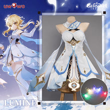 Load image into Gallery viewer, UWOWO Traveler Lumine Cosplay Costume Game Genshin Impact LED Female Lumine Dress Full Set Oufits with Shinning Lights
