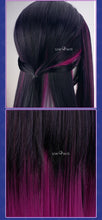 Load image into Gallery viewer, UWOWO Hysile Wig Game Honkai Star Rail Hysile Cosplay Wig Helektra Cosplay Wig Long Hair Black Purple Wig  Halloween Wig

