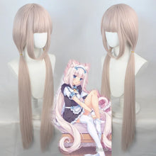 Load image into Gallery viewer, Anime Nekopara Cosplay Vanilla Chocola Cosplay Wig Long Pink/Brown Hair Nekopara Cosplay Chocola/Vanilla Wig Christmas Party Wig
