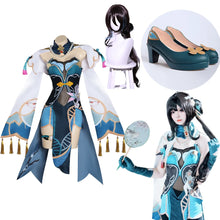 Load image into Gallery viewer, Honkai Star Rail Ruan Mei Cosplay Full Set - Uniform Outfit with Dress Shoes Wig And Prop for Complete Character Representation
