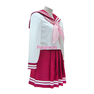 Fulujiacos Womens Konata Izumi Cosplay Costume School Uniform Sailor Dress Halloween Outfit Custom