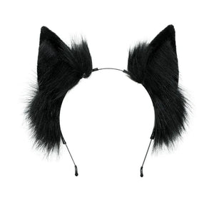 Cat Ear Headband Kawaii Fox Ear Lolita Cosplay Headwear Japanese Fluffy Hair Accessories Adjustable Ear Jk Role Play Headdress