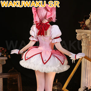 IN STOCK Kaname Madoka Cosplay Anime Puella Magi Madoka Magica 【S-XXL】 WakuWaku-SR Women Cute Costume Madoka Cosplay Plus Size