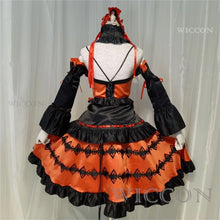 Load image into Gallery viewer, DATE A LIVE Tokisaki Kurumi Cosplay Costume Wig With Bangs Clip Ponytails Comic Con Nightmare Black Long Ponytials Wig Costumes
