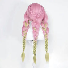 Load image into Gallery viewer, Demon Slayer Kanroji Mitsuri Cosplay Wig Ombre Pink Corn Perm Plait Synthetic Long Braided Wig Anime Coser Cute Girl Wig Party
