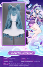 Load image into Gallery viewer, UWOWO Yumemizuki Mizuki Wig Game Genshin Impact Yumemizuki Mizuki Cosplay Wig With Bow Long Dark Blue Hair
