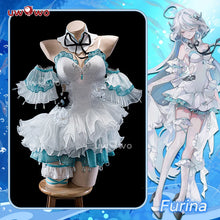 Load image into Gallery viewer, IN STOCK UWOWO Focalors Cosplay Genshin Impact Furina Focalors Mermaid Insipired Fairy Dress Cosplay Costume Carnival Halloween
