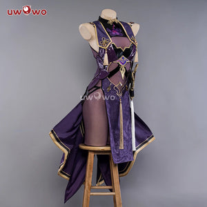 In Stock UWOWO Honkai Impact 3rd Raiden Mei Cosplay Costume Female Cheongsam Silk Dress Herrscher of Thunder's Halloween Costume