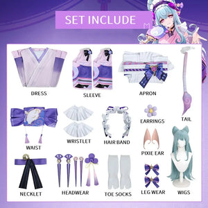 Genshin Impact Yumemizuki Mizuki Cosplay Costume Wig Anime Chinese Halloween Costumes for Women Game Uniform