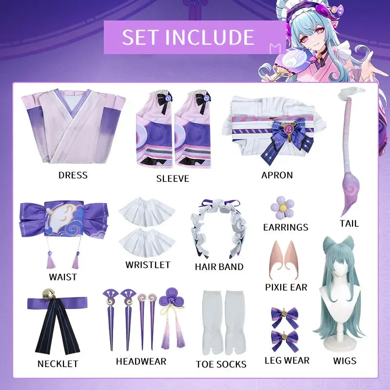 Genshin Impact Yumemizuki Mizuki Cosplay Costume Wig Anime Chinese Halloween Costumes for Women Game Uniform