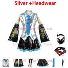 Load image into Gallery viewer, European Size Optimized Version Miku Cosplay Costume Full Set Mikuo Cosplay Dress Uniform  Headwear Props Miku Cosplay Suits
