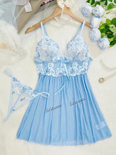 Load image into Gallery viewer, Women&#39;s Women Sexy Lingerie Set Erotic Bra Nightdress Sexy Lace Sleepwear Solid Slim Soft Dresses V NeckSleepwear &amp; Dresses
