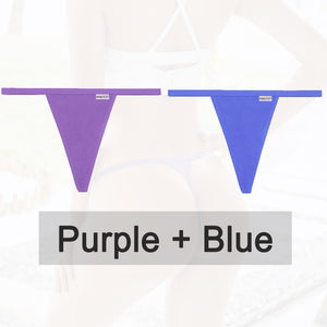 2PCS/Set Cotton Panties Sexy G-String Women&#39;s Underwear T-Back Lingerie for Female Panties Underpants Briefs Thong Intimates