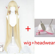Load image into Gallery viewer, Anime 51 inches 130cm Long Milk Golden Chii Blonde Wig With Cosplay Prop Ears Heat Resistance Synthetic Hair Wigs + A Wig Cap
