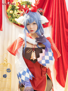 In Stock UWOWO Christmas Ganyu Cosplay Game Genshin Impact Fanart Cos Ganyu Costume Halloween Carnival Cosplay Outfits Role Play