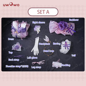 IN STOCK UWOWO Elysia Cosplay Game Honkai Impact 3: Elysia Fanart 'Luminous Sands' Dress Cosplay Cos With Bow Halloween Costume