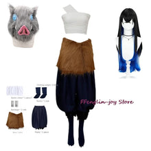 Load image into Gallery viewer, Anime Hashibira Inosuke Cosplay Costume Inosuke Uniform Wig Pig Mask Halloween Outfit For Women Sexual Conversion Servant Girls
