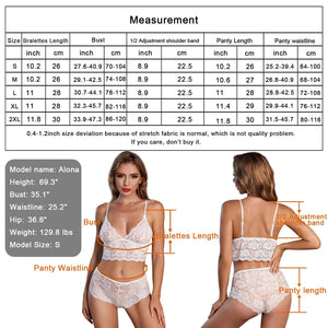 FKYBDSM Lingerie for Women Lace Bralettes and Panty Sets Wireless Bra Crop Top Babydoll Lingerie Set
