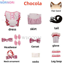 Load image into Gallery viewer, Anime Game Nekopara Vanilla Chocola Cosplay Costume Nekomimi Paradise Wig Printing Maid Attire Woman Sexy Kawaii Carnival Suit
