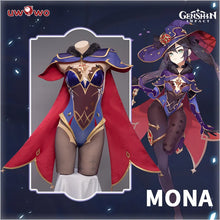 Load image into Gallery viewer, IN STOCK UWOWO Game Genshin Impact Mona Megistus Astral Reflection Cosplay Costume Enigmatic Astrologer Halloween Costume
