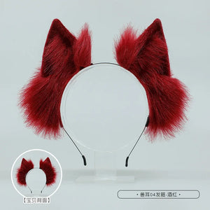 Cat Ear Headband Kawaii Fox Ear Lolita Cosplay Headwear Japanese Fluffy Hair Accessories Adjustable Ear Jk Role Play Headdress