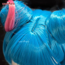 Load image into Gallery viewer, IN STOCK UWOWO Jinx Wig Gme LOL Jinx Buns Hair Arcane S2 Powder/Jinx Alternative Universe AU Cosplay wig Blue Hair
