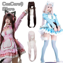 Load image into Gallery viewer, Game Chocola Nekopara Cosplay Costume Clothes Wig Vanilla Suit Cat Girl Maid Costume Lolita Women Skirt Lovable Pink Blue Color
