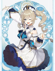 ANIMECC in Stock Genshin Impact Barbara Cosplay Costume Wig Anime Game Princess Dresses Lolita Maid Halloween Clothes for Women