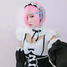 Load image into Gallery viewer, Anime Ram Rem Lolita Maid Cosplay Costumes Vestido Re:zero Kara Hajimeru Isekai Seikatsu Halloween Costumes for Women Loli Dress
